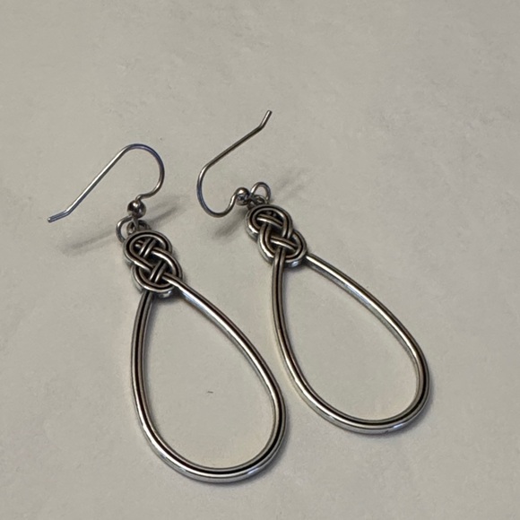 Brighton Silver Interlok Teardrop Earrings - Picture 2 of 3